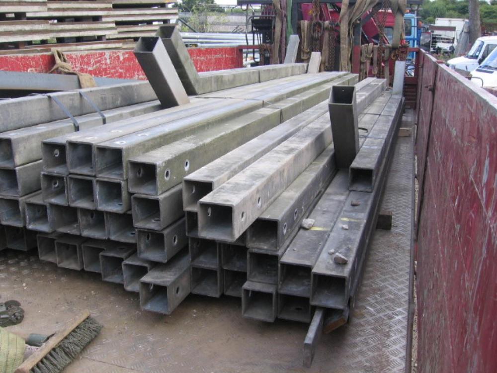 USED 100 X 100 X 5MM GALVANISED BOX SECTION . for Sale J. Sharples