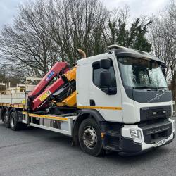 DIRECT HIGHWAYS AGENY VOLVO FE320 6X2 CRASH BARRIER RIG, ORTECO POST KNOCKER