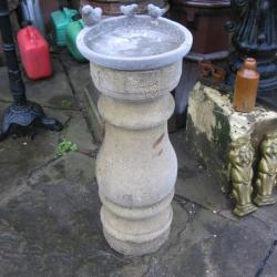 SOLID BIRD BATH GARDEN ORNAMENT WITH CHOICE OF SUN-DIALS.