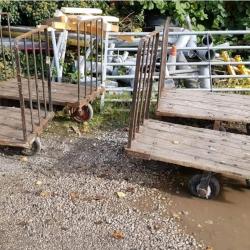 OLD VINTAGE INDUSTRAIL FACTORY TROLLEY ..