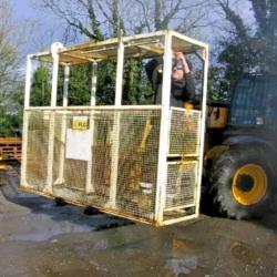 9ft wide forklift / man basket safety cage with fork slots