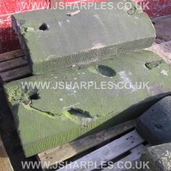 OLD ORIGINAL VERY HEAVY / VERY LARGE CURVED TOP STONE COPING STO .