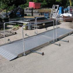 ALUMINIUM CHEQUER PLATE WALKWAY RAMP. 5mtr x 1250 wide