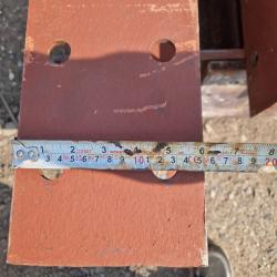 152mm x 152mm x 23kg steel girder uprights c/w heavy duty base plate, ex mezzanine floor