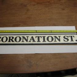 CAST IRON CORONATION STREET SIGN APPROX 2FT WIDE.
