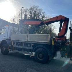 DIRECT ELECTRIC BOARD MERCEDES 1828 4X4 TRUCK C/W WINCH + PALFINGER 4 EXTENSION CRANE