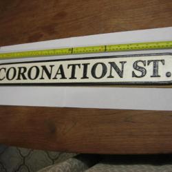 CAST IRON CORONATION STREET SIGN APPROX 2FT WIDE.