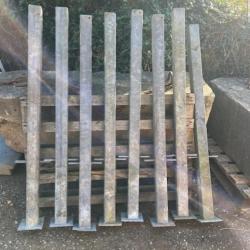 GALVANISED STEEL BOX SECTION POSTS 1400m long , 8 AVAILABLE