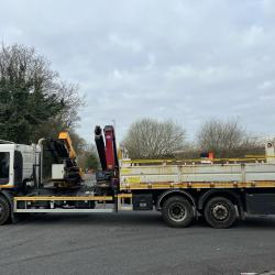 DIRECT HIGHWAYS AGENY VOLVO FE320 6X2 CRASH BARRIER RIG, ORTECO POST KNOCKER