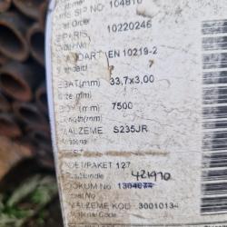 CIRCULAR STEEL TUBE 33,7MM X 3MM ... 7.5M LENGTHS