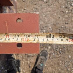 152mm x 152mm x 23kg steel girder uprights c/w heavy duty base plate, ex mezzanine floor