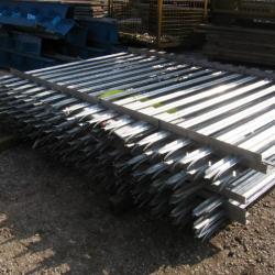 7 PALISADE FENCE PANELS, 2.1M HIGH X 2.75 LONG .