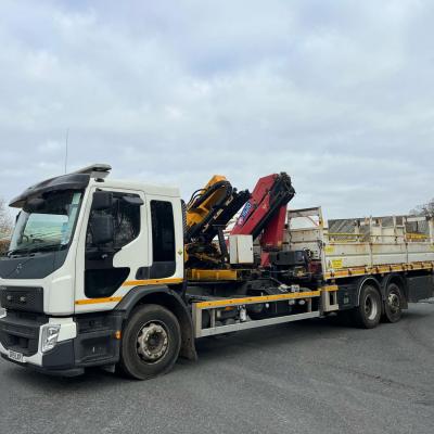DIRECT HIGHWAYS AGENY VOLVO FE320 6X2 CRASH BARRIER RIG, ORTECO POST KNOCKER
