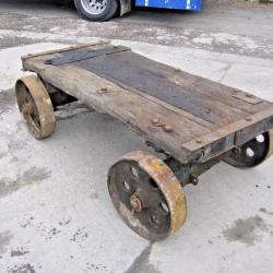 VINTAGE STEEL WORKS / TRAILER TROLLEY .
