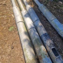 SET OF 4 LAMP POLES APPROX 10M OUT THE FLOOR